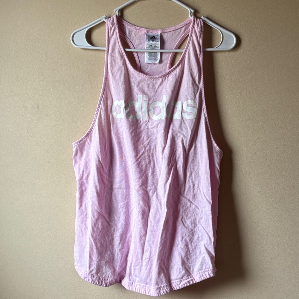 adidas Light Pink Logo Racerback Tank
